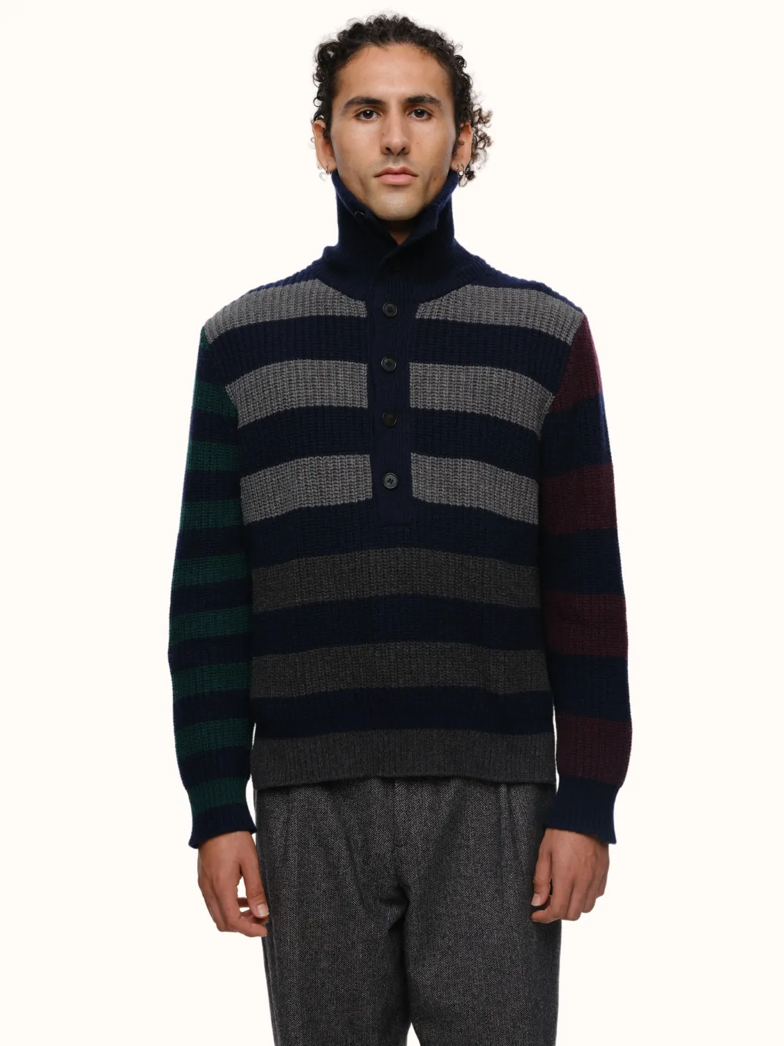 Parker Button Front Sweater in Recycled Cashmere & Recycled Wool