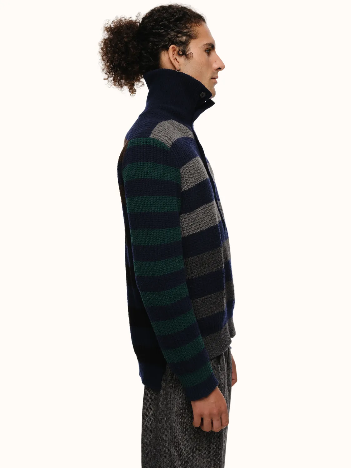 Parker Button Front Sweater in Recycled Cashmere & Recycled Wool