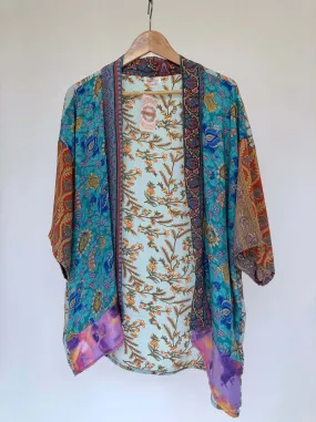 Short Kimono Patchwork Sari Jacket