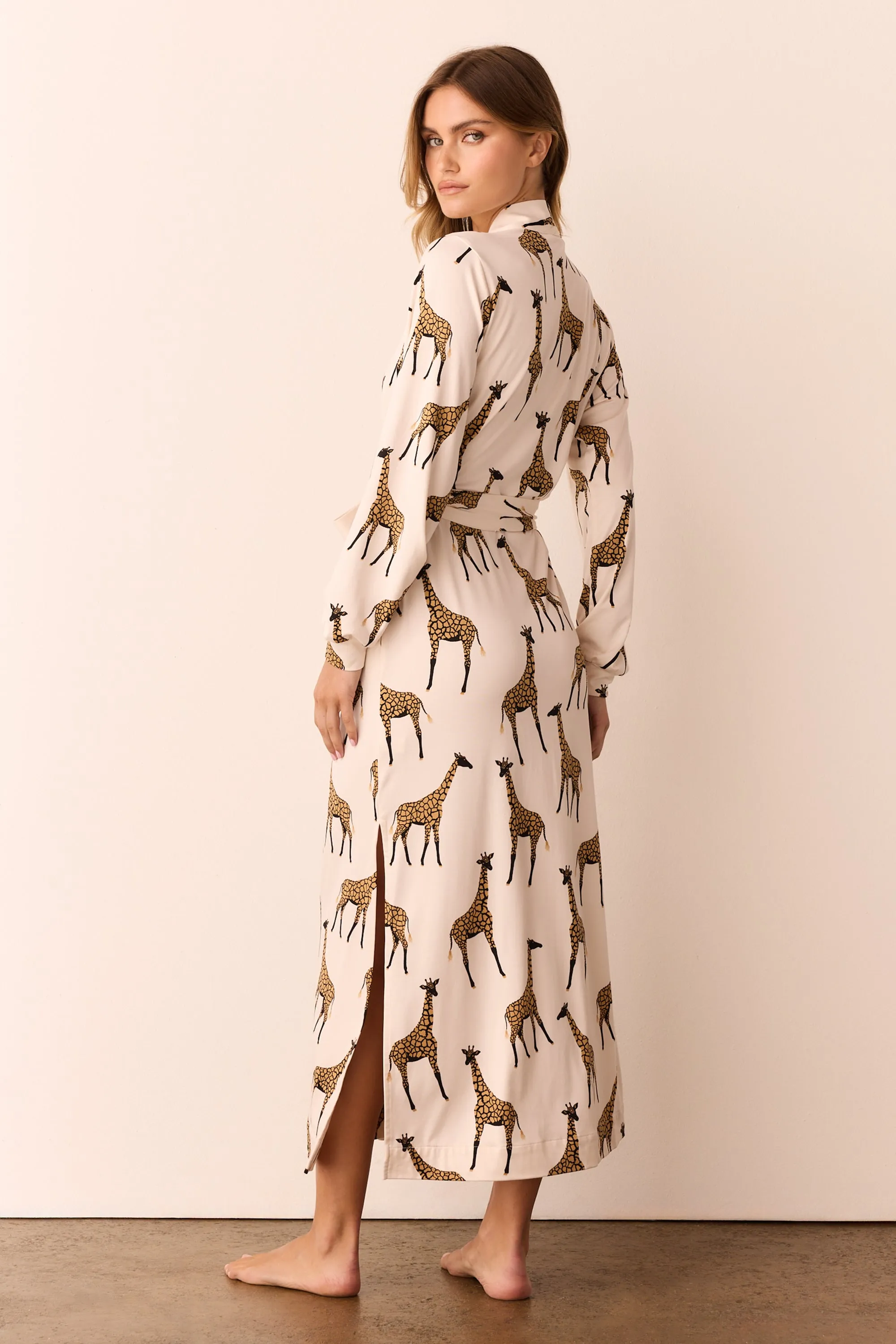 Skyler Banded Long Robe | Sahara