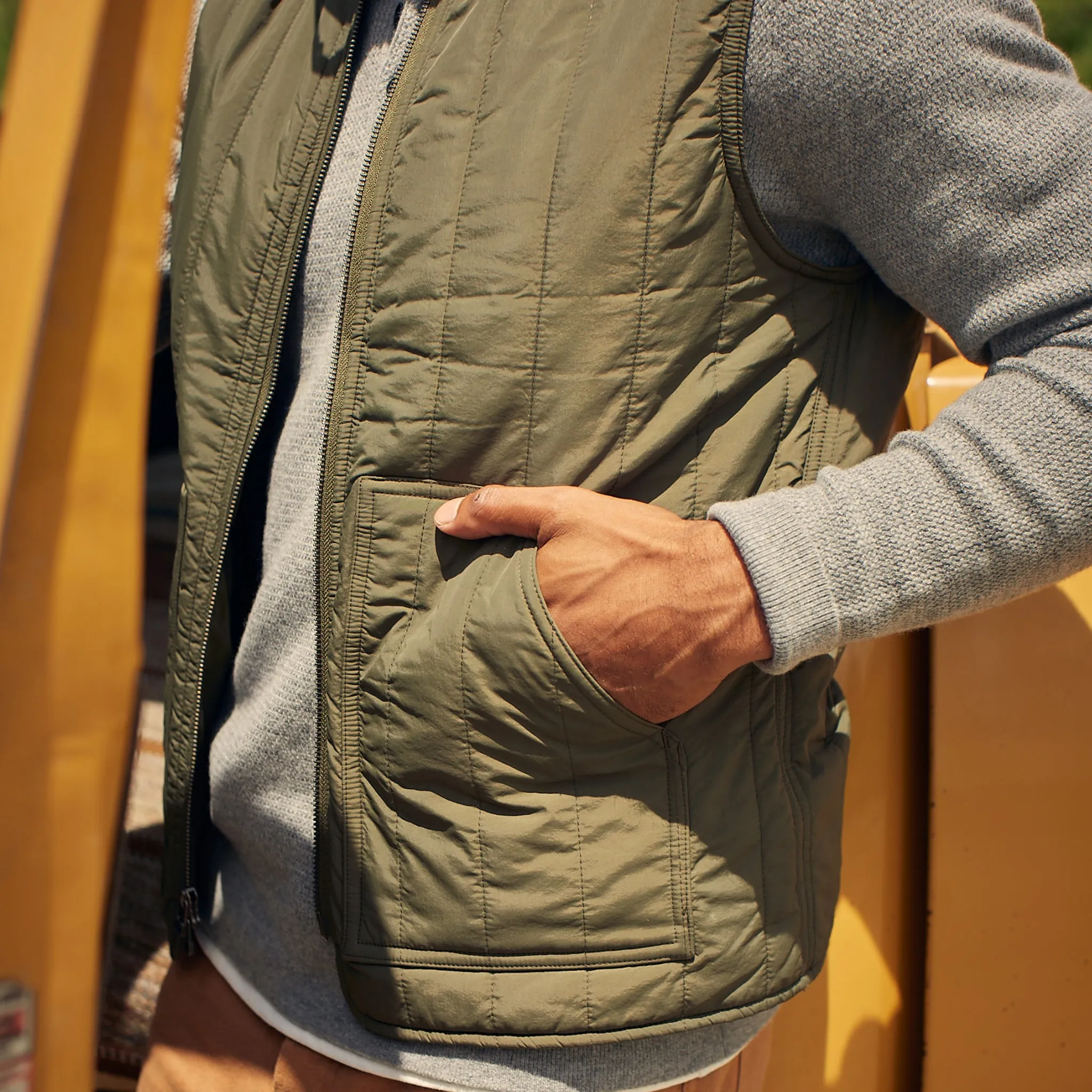 The Able Vest in Quilted Army