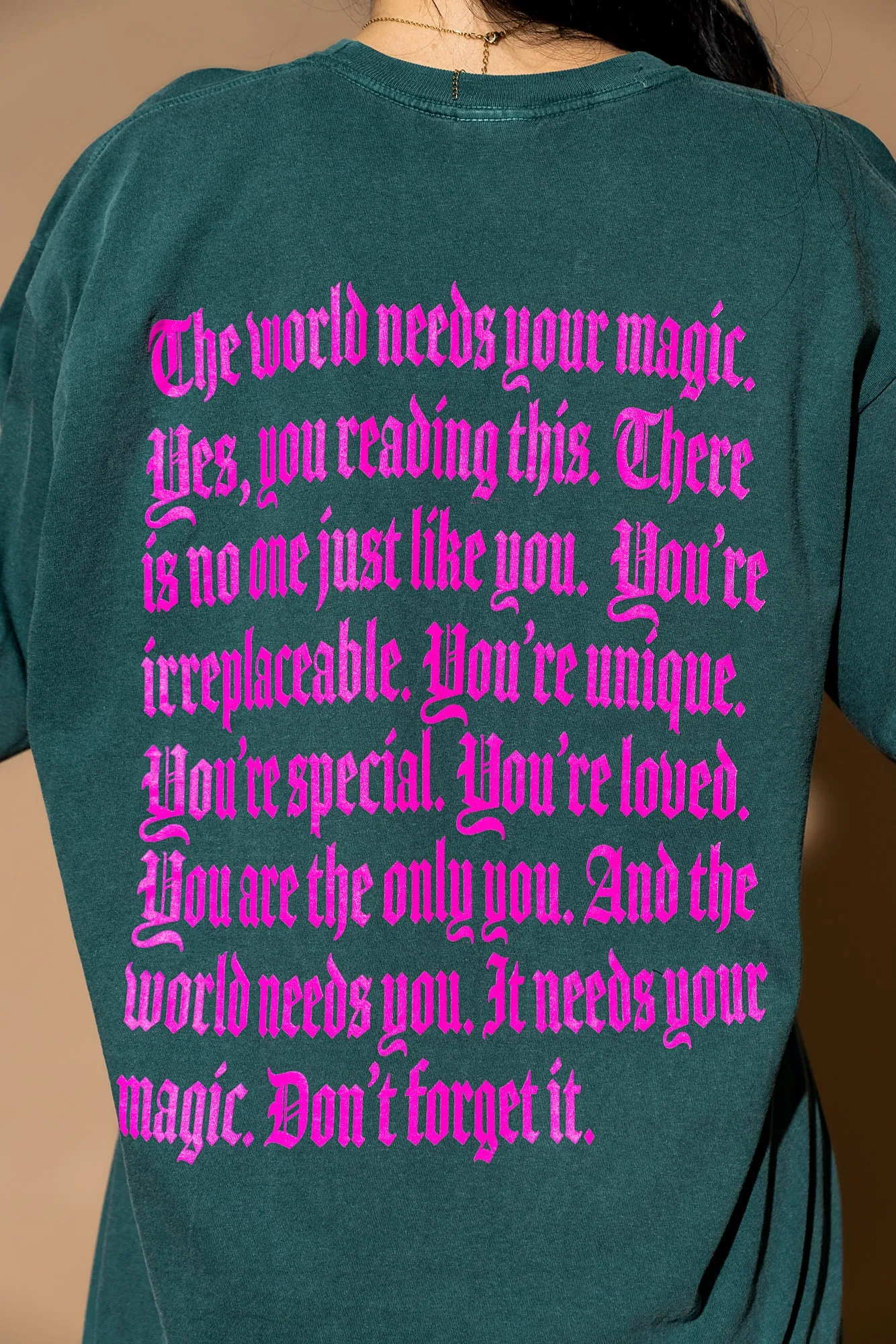 The World Needs Your Magic Mantra Oversized Long Sleeve Tee