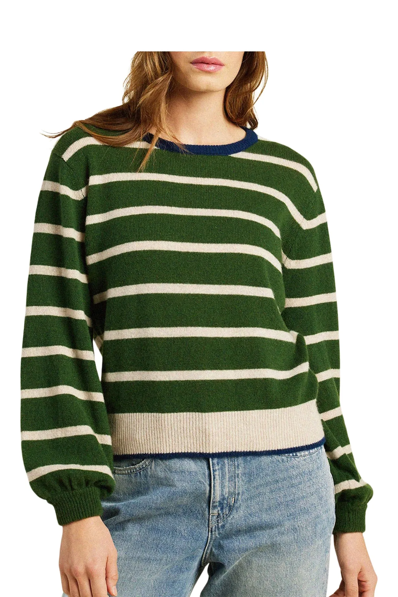 Trovata Birds of Paradis Ryann Sweater in Green Stripe