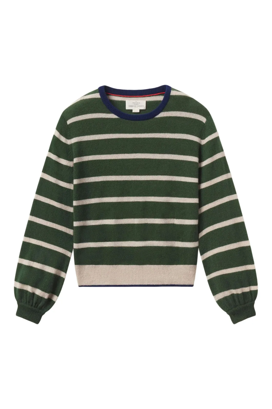 Trovata Birds of Paradis Ryann Sweater in Green Stripe