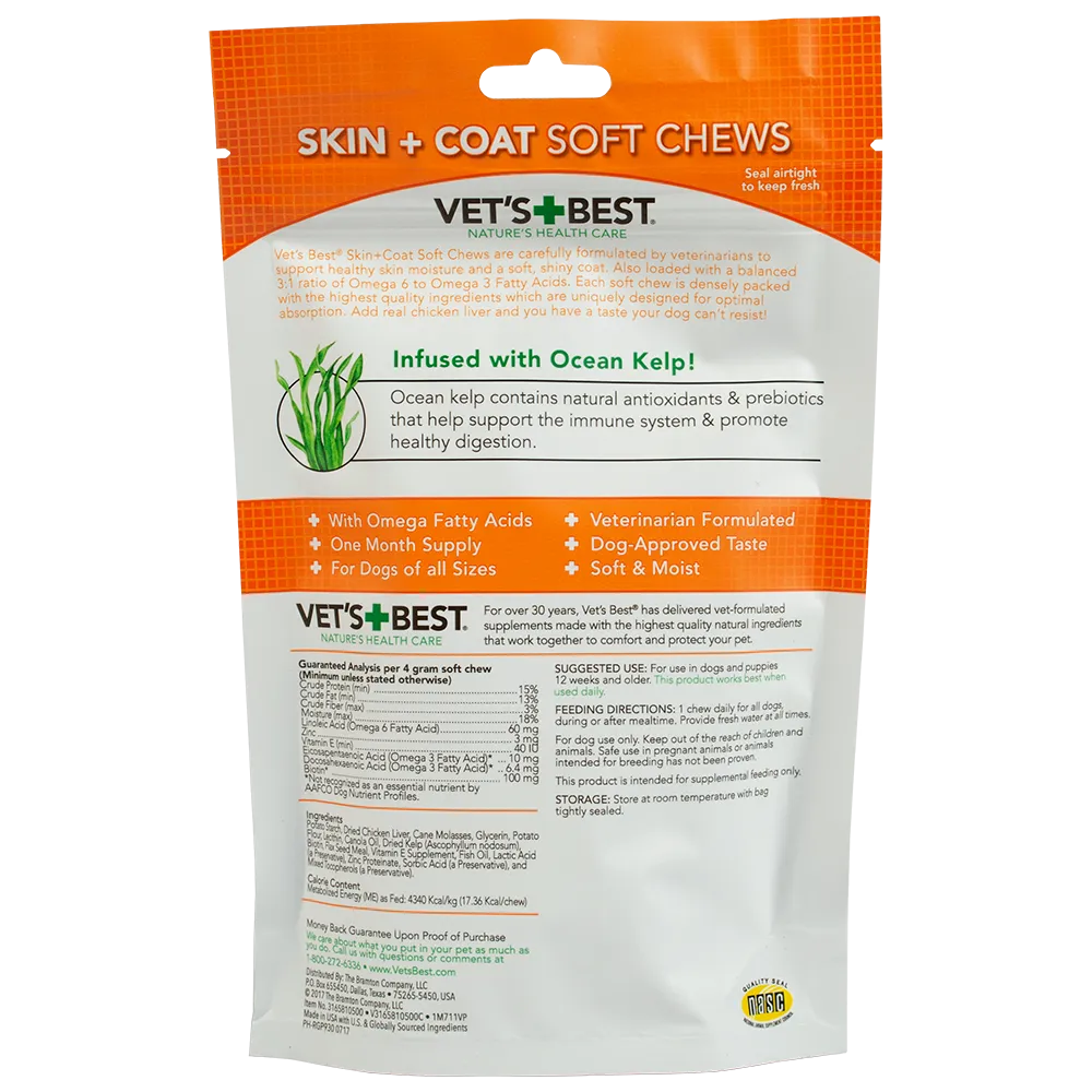 Vet's Best Skin & Coat Soft Chews - 30 Count