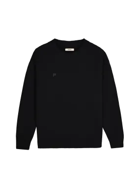 Women's Recycled Cashmere Sweater—black