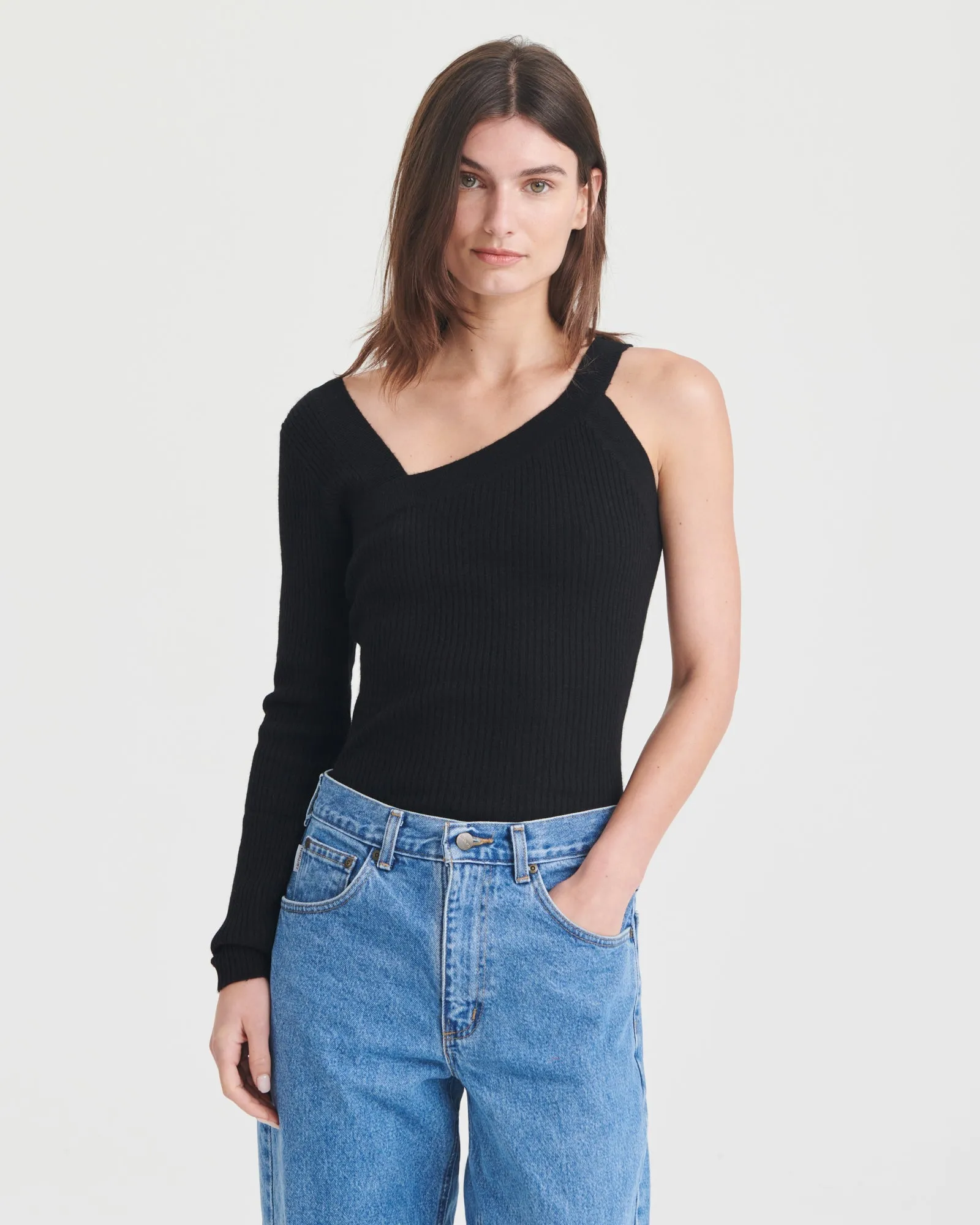 Wool Cashmere Asymmetrical Top